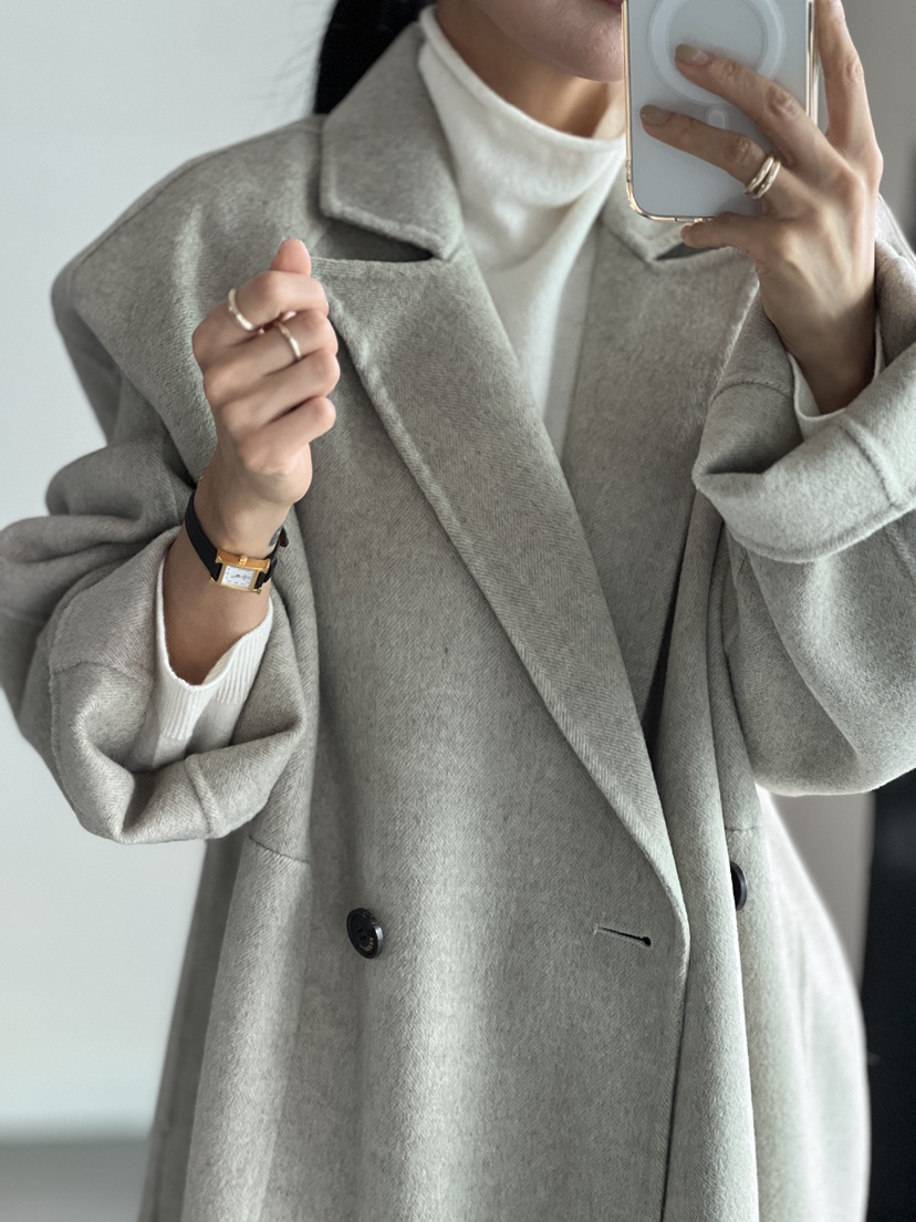 MILUI韓國直郵㊣女士新品真品時尚休閑25秋冬推薦中長款大衣MILUI中長款大衣