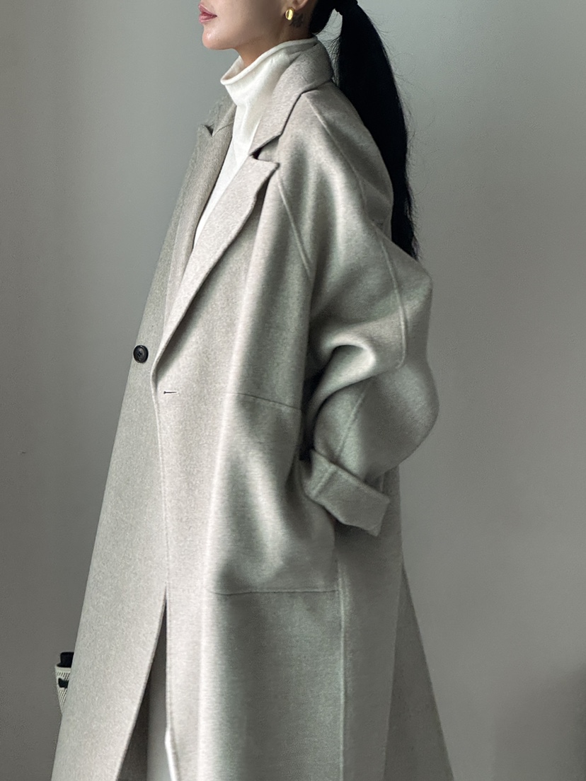 MILUI韓國直郵㊣女士新品真品時尚休閑25秋冬推薦中長款大衣MILUI中長款大衣