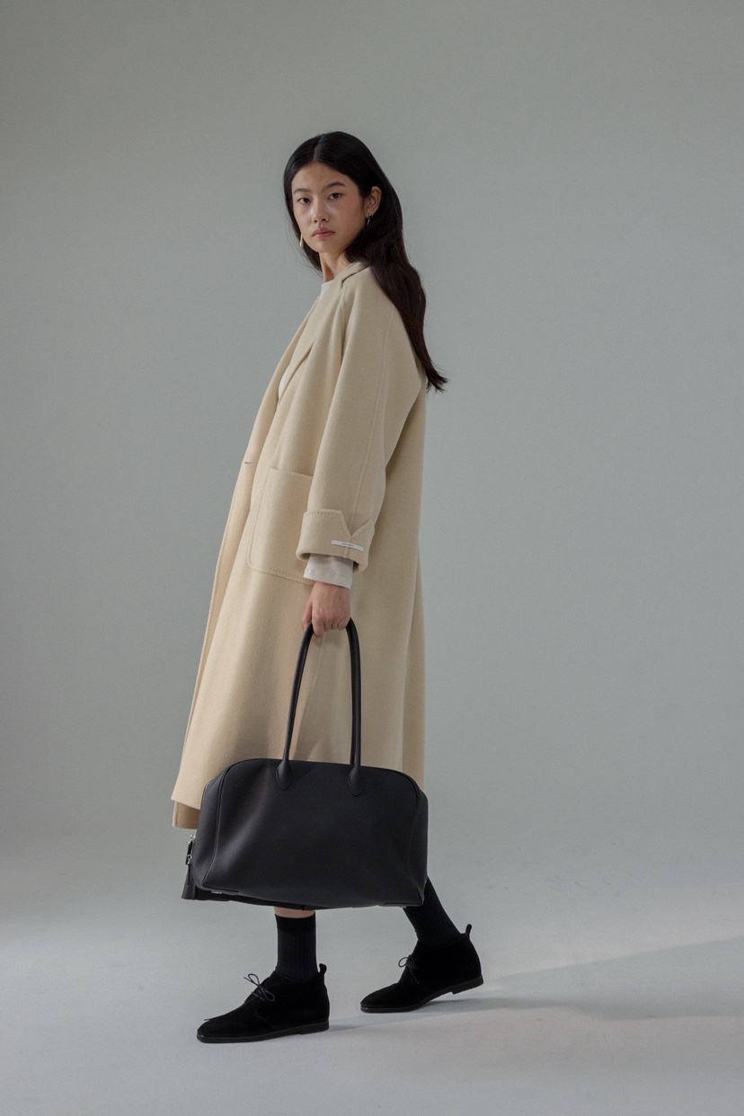 MILUI韓國代購㊣女士新款職業休閑熱賣25秋冬時尚中長款大衣MILUI中長款大衣