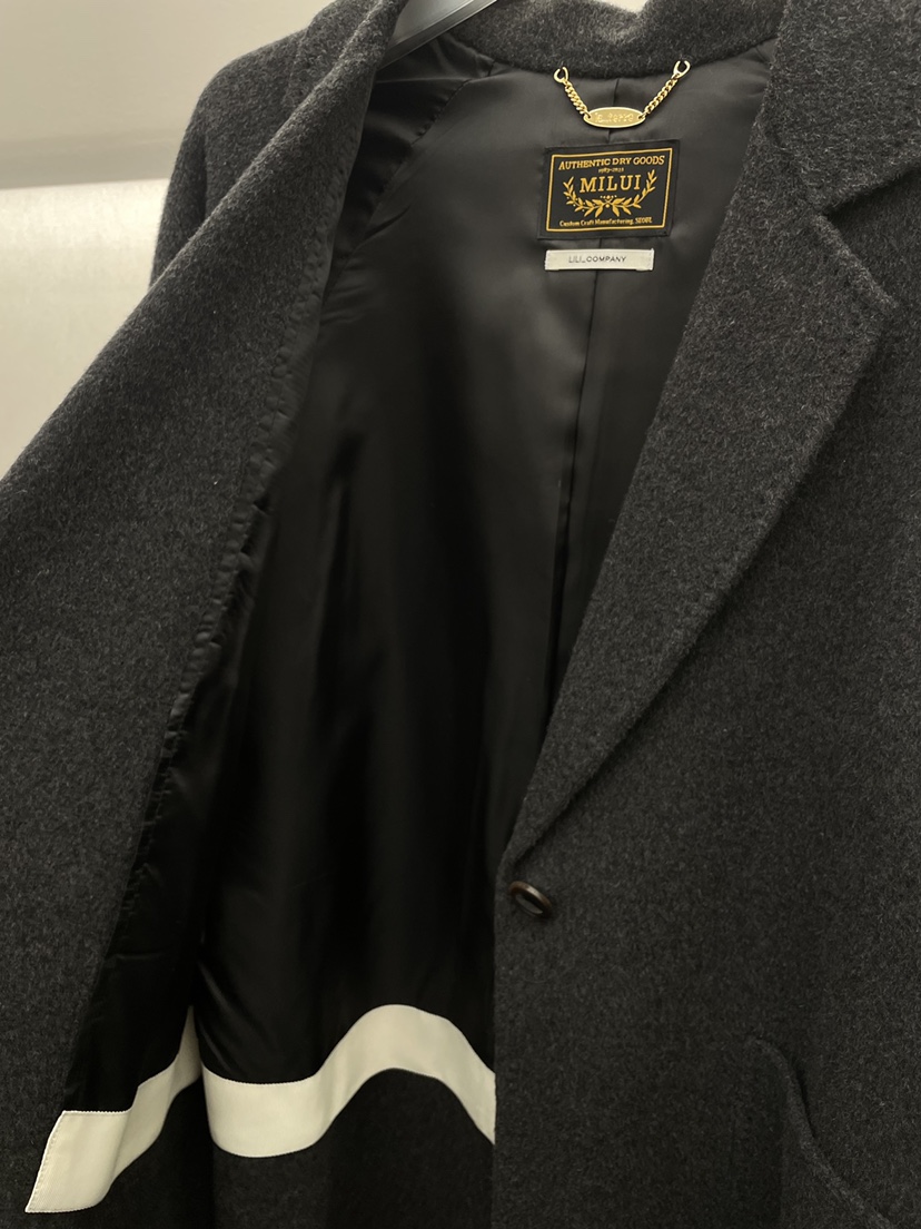 MILUI韓國代購㊣女士新款職業休閑熱賣25秋冬時尚中長款大衣MILUI中長款大衣