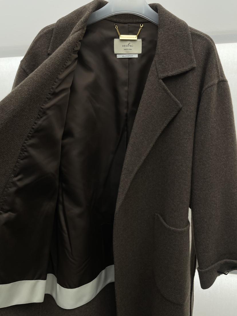MILUI韓國直郵㊣女士新款職業熱賣時尚推薦中長款大衣含腰帶MILUI中長款大衣
