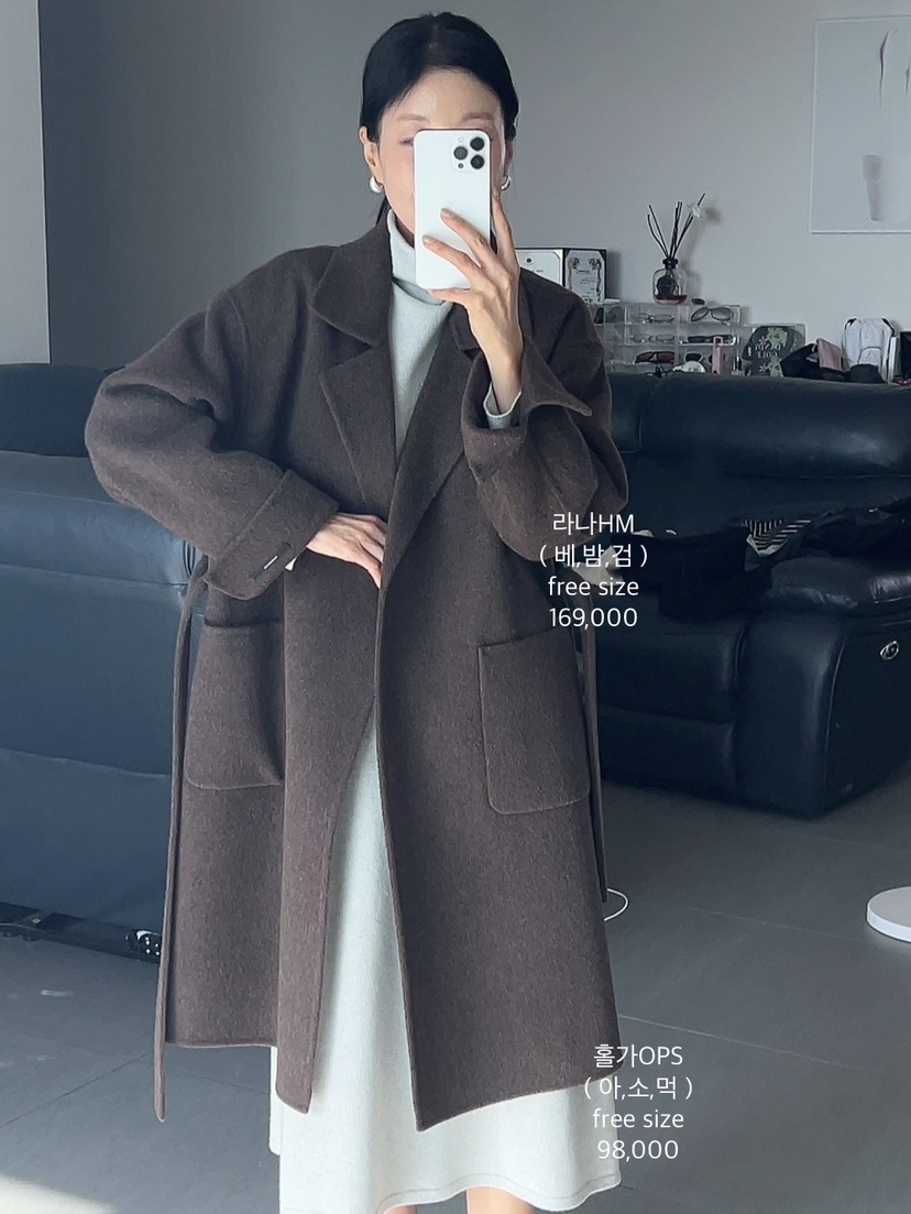 MILUI韓國直郵㊣女士新款職業熱賣時尚推薦中長款大衣含腰帶MILUI中長款大衣