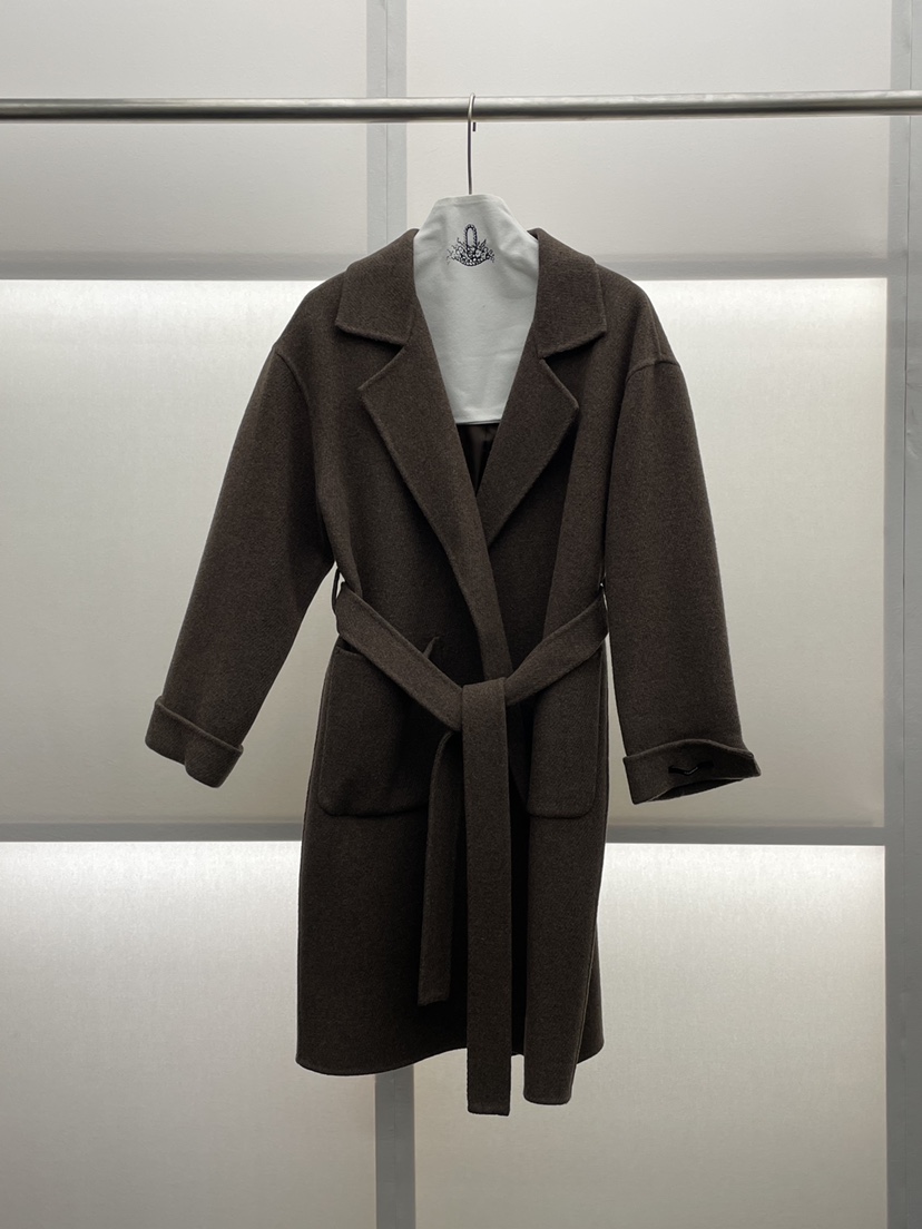 MILUI韓國直郵㊣女士新款職業熱賣時尚推薦中長款大衣含腰帶MILUI中長款大衣圖色2