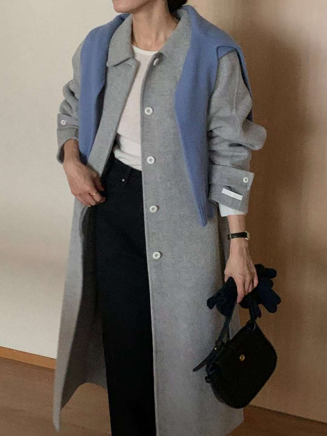 IVORY東大門㊣代購女裝新款25秋冬真品職業休閑推薦中長款大衣IVORY中長款大衣圖色3