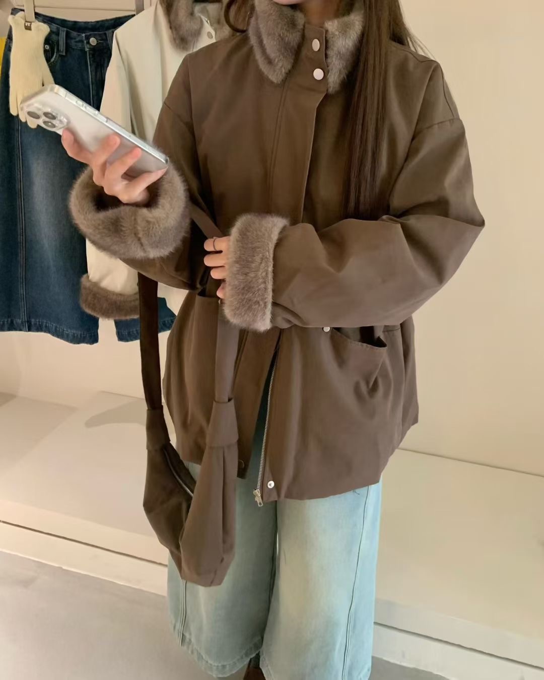 ANGE韓國直郵㊣女裝新品休閑職業時尚真品25秋冬夾克不含包ANGE夾克圖色2