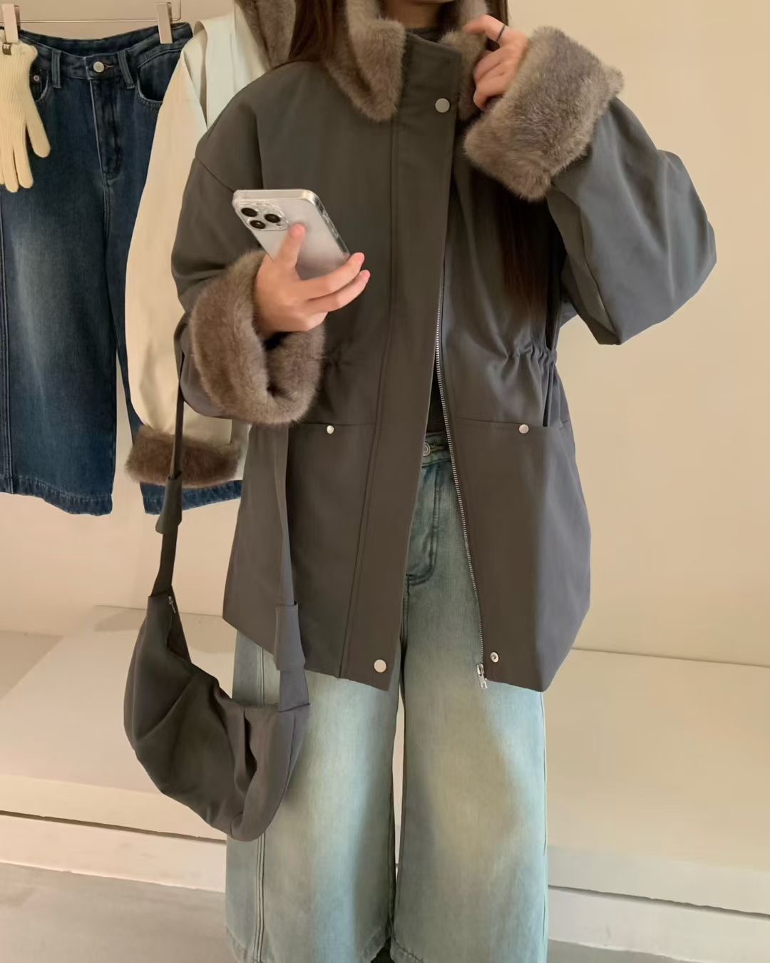 ANGE韓國直郵㊣女裝新品休閑職業時尚真品25秋冬夾克不含包ANGE夾克圖色3