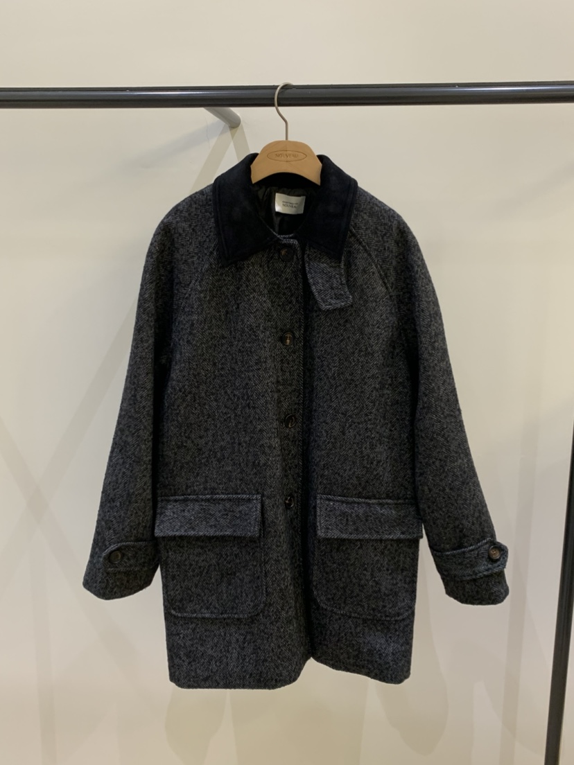 NOUVEAU韓國直郵㊣女裝新品人氣時尚25秋冬職業推薦中長款大衣NOUVEAU中長款大衣