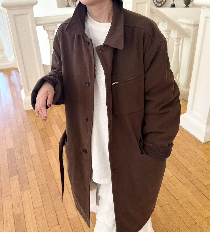 OLI SEOUL東大門㊣實拍女裝新品職業休閑人氣推薦長款風衣OLI SEOUL長款風衣