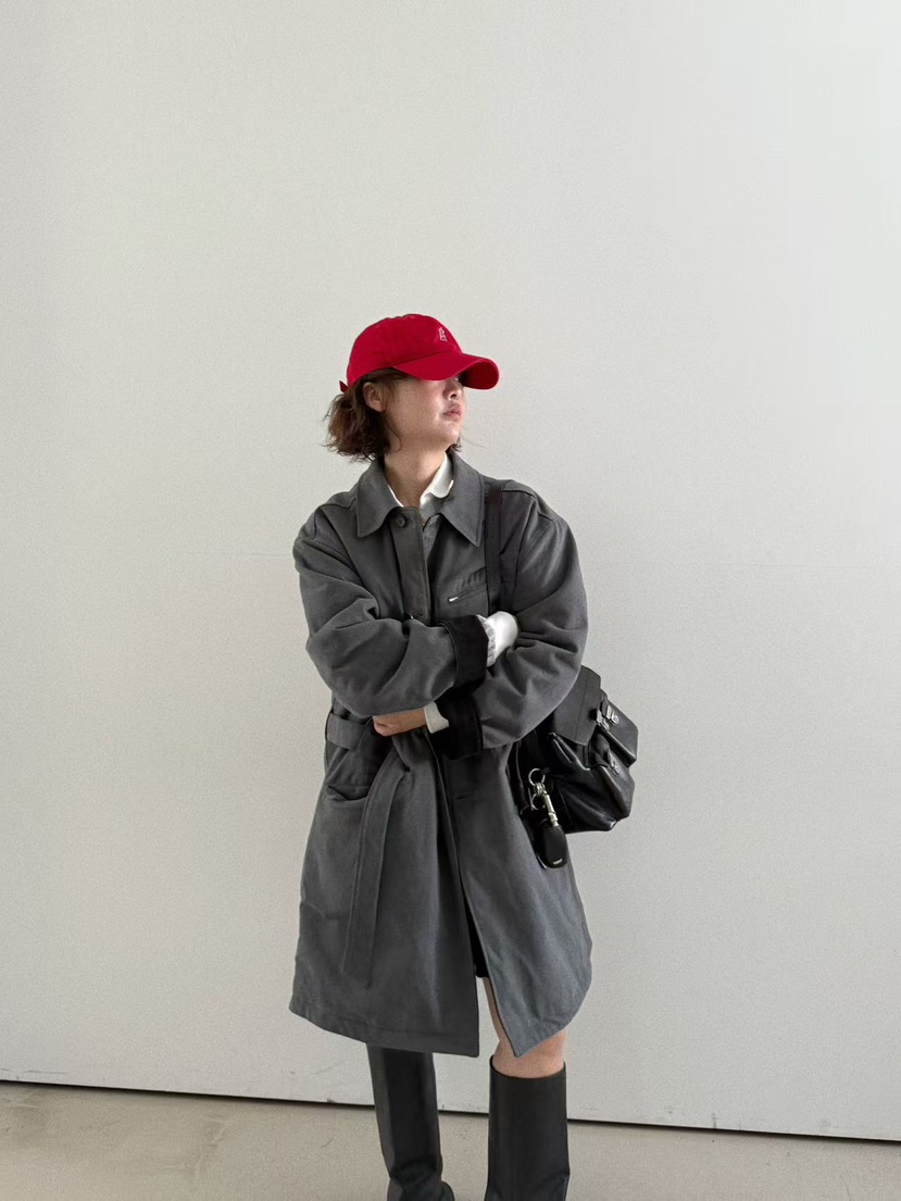 OLI SEOUL東大門㊣實拍女裝新品職業休閑人氣推薦長款風衣OLI SEOUL長款風衣