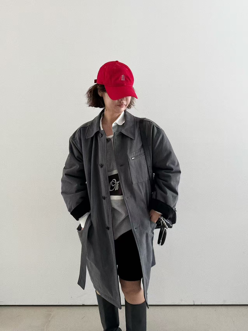 OLI SEOUL東大門㊣實拍女裝新品職業休閑人氣推薦長款風衣OLI SEOUL長款風衣