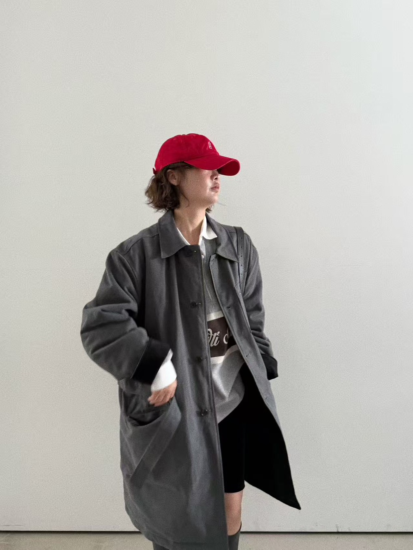 OLI SEOUL東大門㊣實拍女裝新品職業休閑人氣推薦長款風衣OLI SEOUL長款風衣