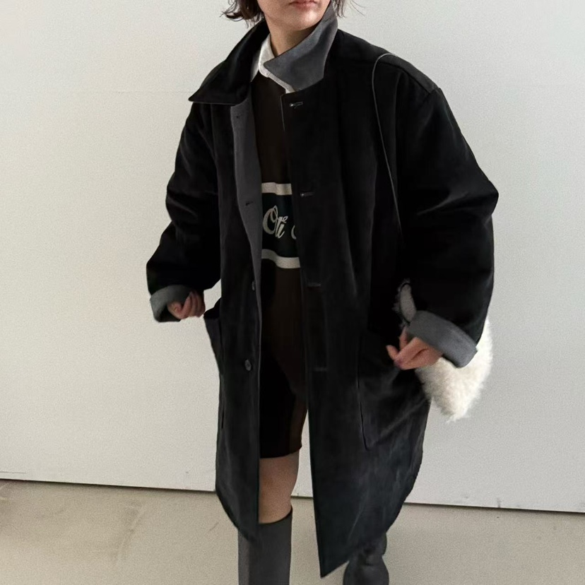 OLI SEOUL東大門㊣實拍女裝新品職業休閑人氣推薦長款風衣OLI SEOUL長款風衣