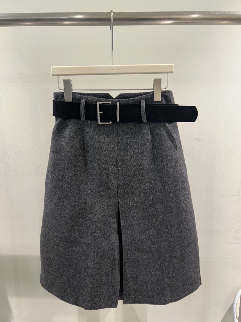 MENTOR韓國直郵㊣女士新款人氣時尚職業25秋冬真品短裙含腰帶MENTOR短裙