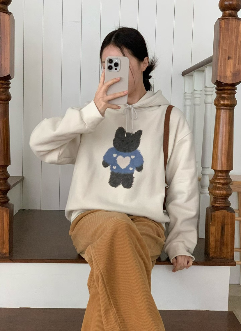 BINUS韓國直郵㊣女士新品休閑真品職業25秋冬推薦時尚衛衣加絨BINUS衛衣