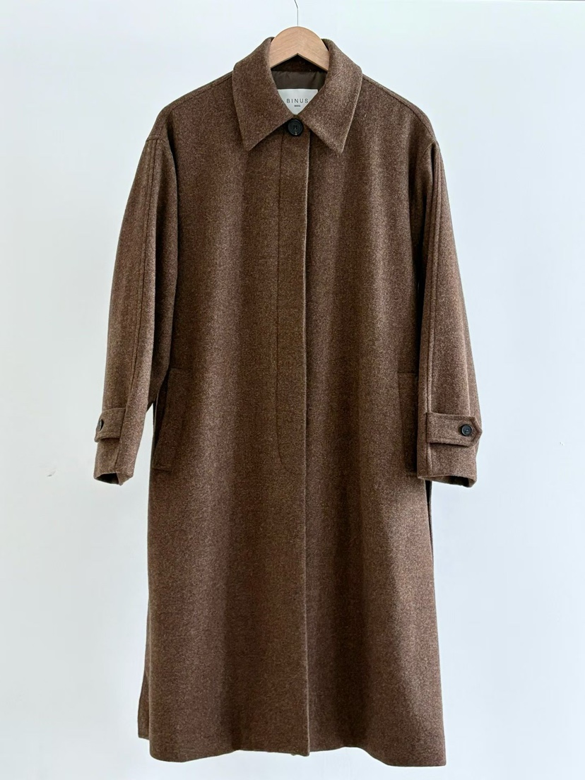 BINUS東大門㊣直郵女士新品休閑25秋冬推薦中長款大衣含腰帶BINUS中長款大衣