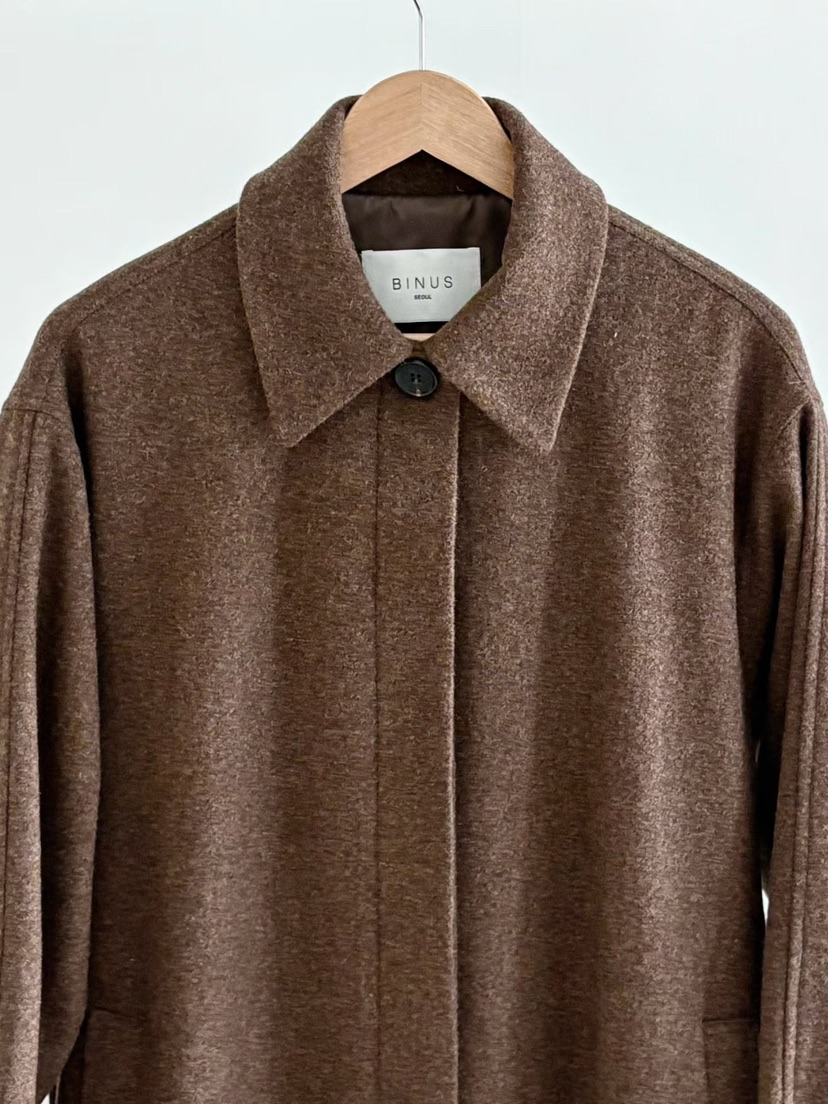 BINUS東大門㊣直郵女士新品休閑25秋冬推薦中長款大衣含腰帶BINUS中長款大衣