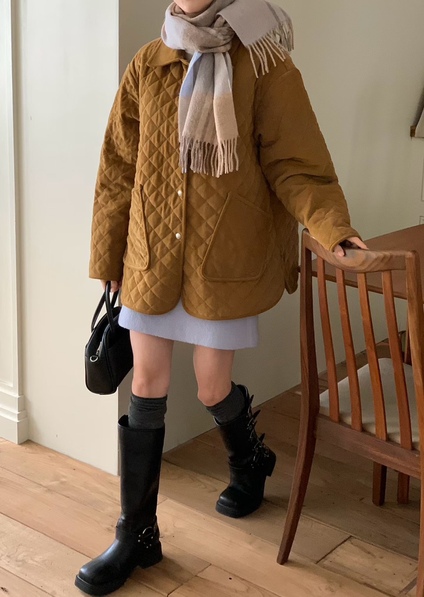 BINUS東大門㊣代購女裝新款25秋冬熱賣推薦休閑時尚短款棉服BINUS短款棉服