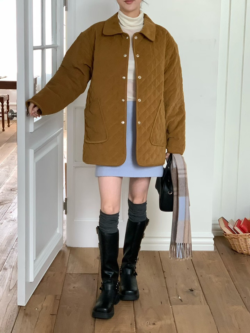 BINUS東大門㊣代購女裝新款25秋冬熱賣推薦休閑時尚短款棉服BINUS短款棉服