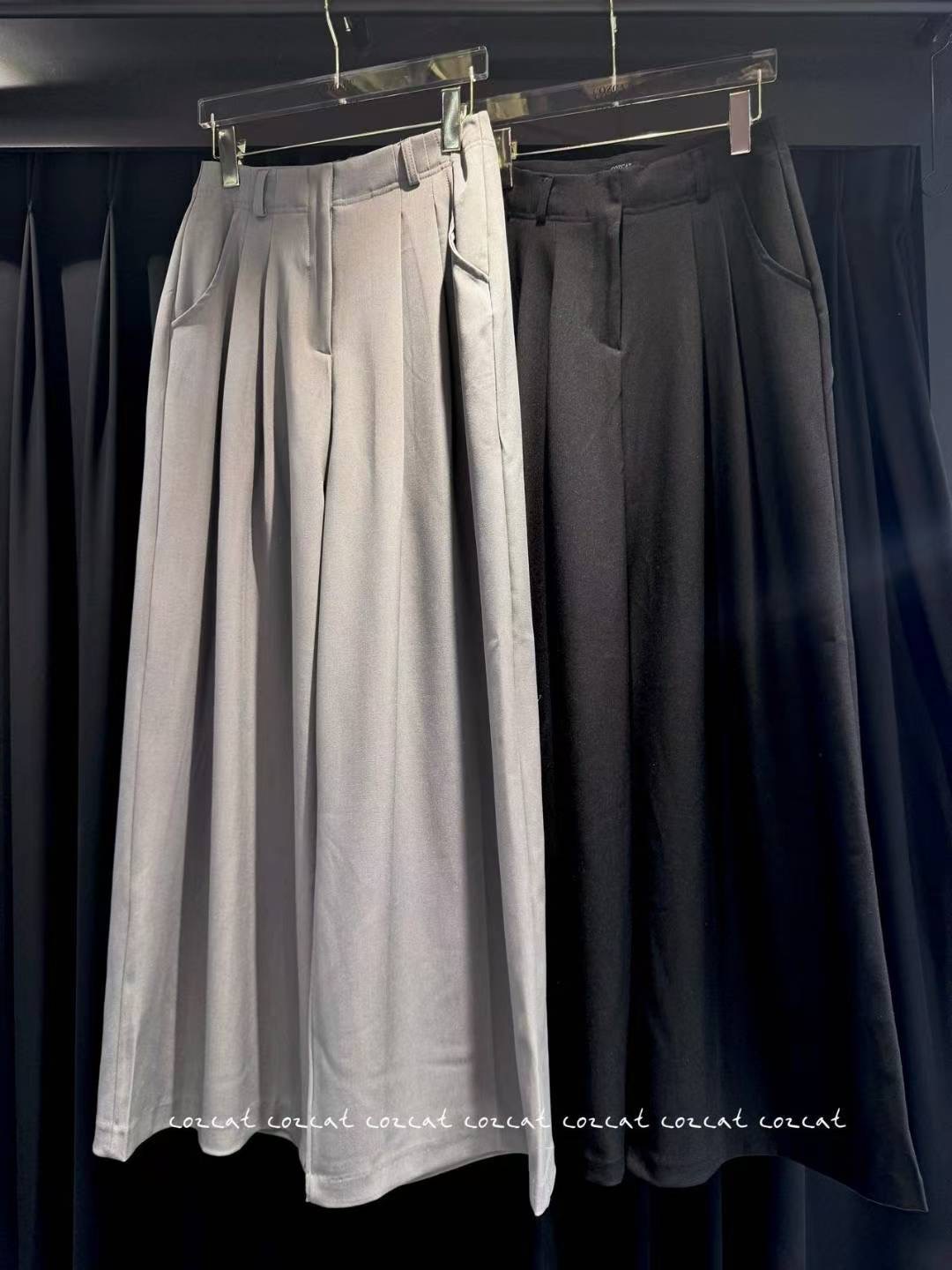 COZCAT-코즈켓-T韓國代購㊣女裝新品25秋冬熱賣休閑褲腰帶COZCAT休閑褲