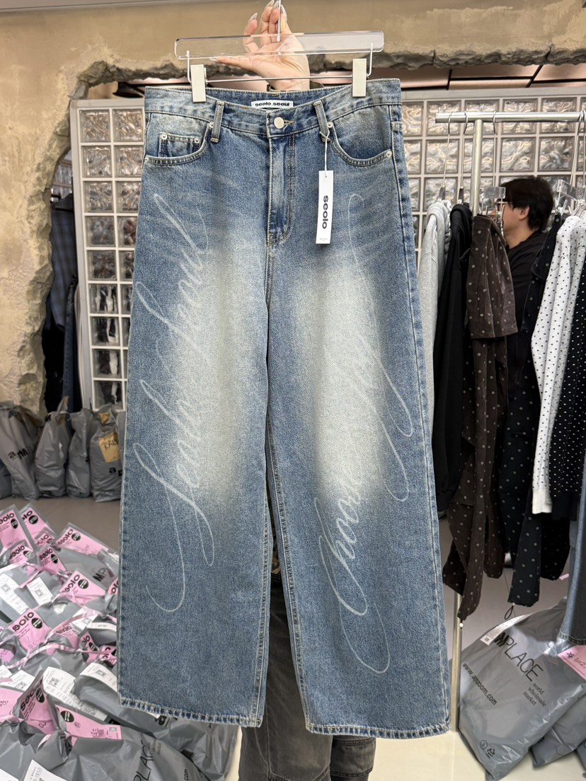 SEOLO東大門㊣代購女裝新品熱賣真品休閑時尚職業人氣牛仔褲Seolo seoul牛仔褲