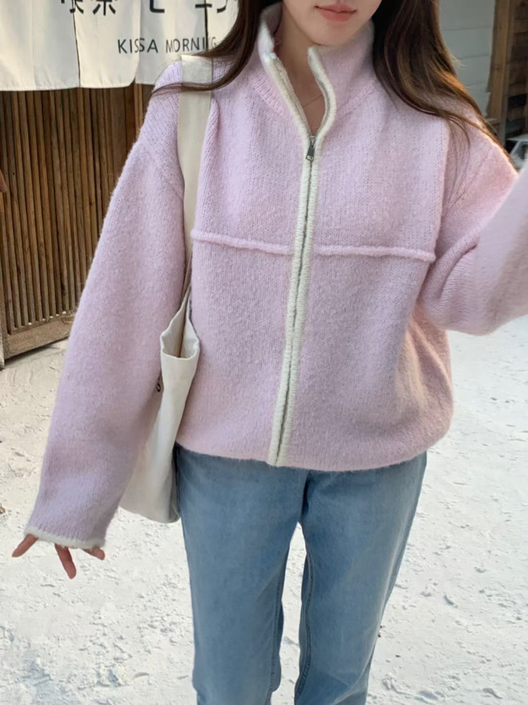 ANGE東大門㊣實拍女裝新品25秋冬熱賣推薦時尚真品休閑針織衫ANGE針織衫圖色2