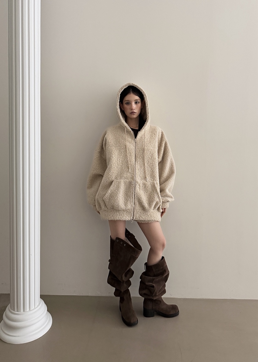 AMOOD東大門㊣直郵女裝新品休閑25秋冬人氣時尚熱賣衛衣拉鏈AMOOD衛衣