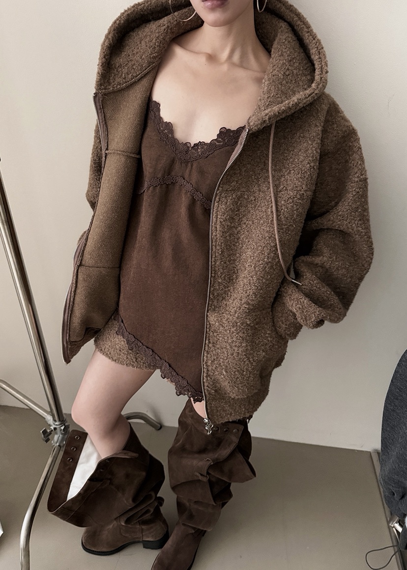 AMOOD東大門㊣直郵女裝新品休閑25秋冬人氣時尚熱賣衛衣拉鏈AMOOD衛衣