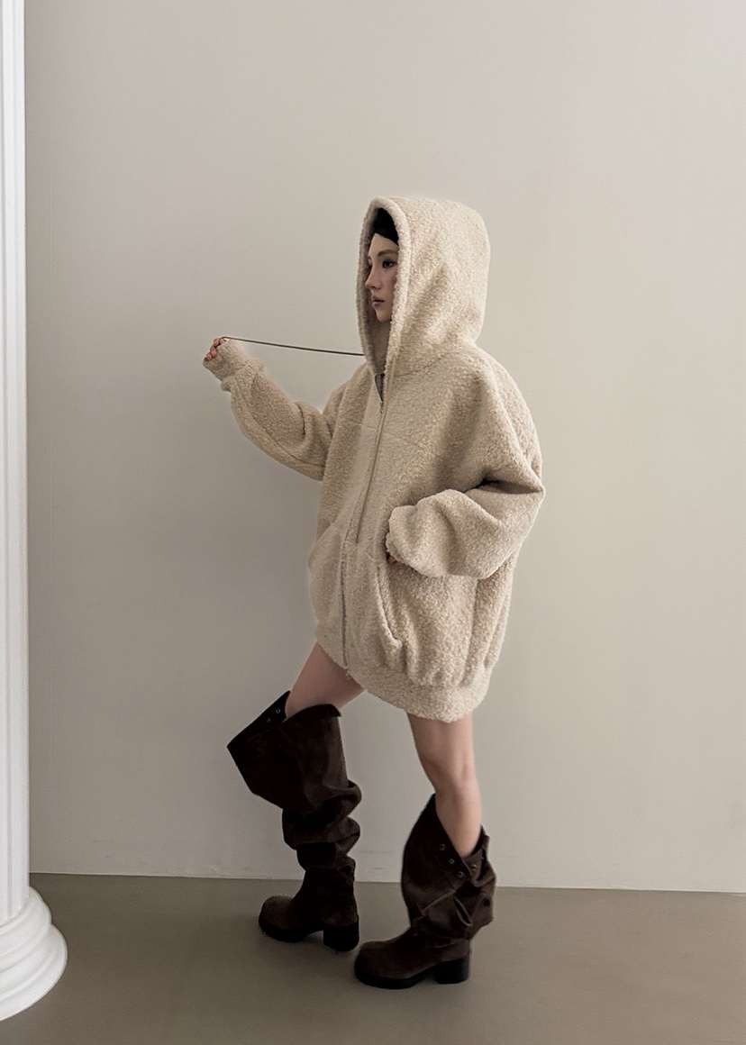 AMOOD東大門㊣直郵女裝新品休閑25秋冬人氣時尚熱賣衛衣拉鏈AMOOD衛衣