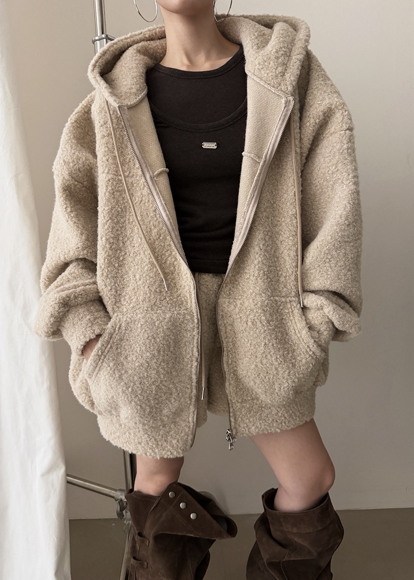 AMOOD東大門㊣直郵女裝新品休閑25秋冬人氣時尚熱賣衛衣拉鏈AMOOD衛衣