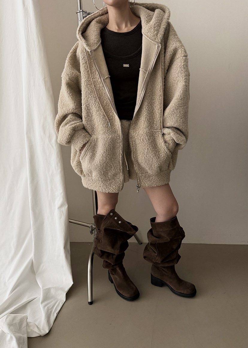 AMOOD東大門㊣直郵女裝新品休閑25秋冬人氣時尚熱賣衛衣拉鏈AMOOD衛衣