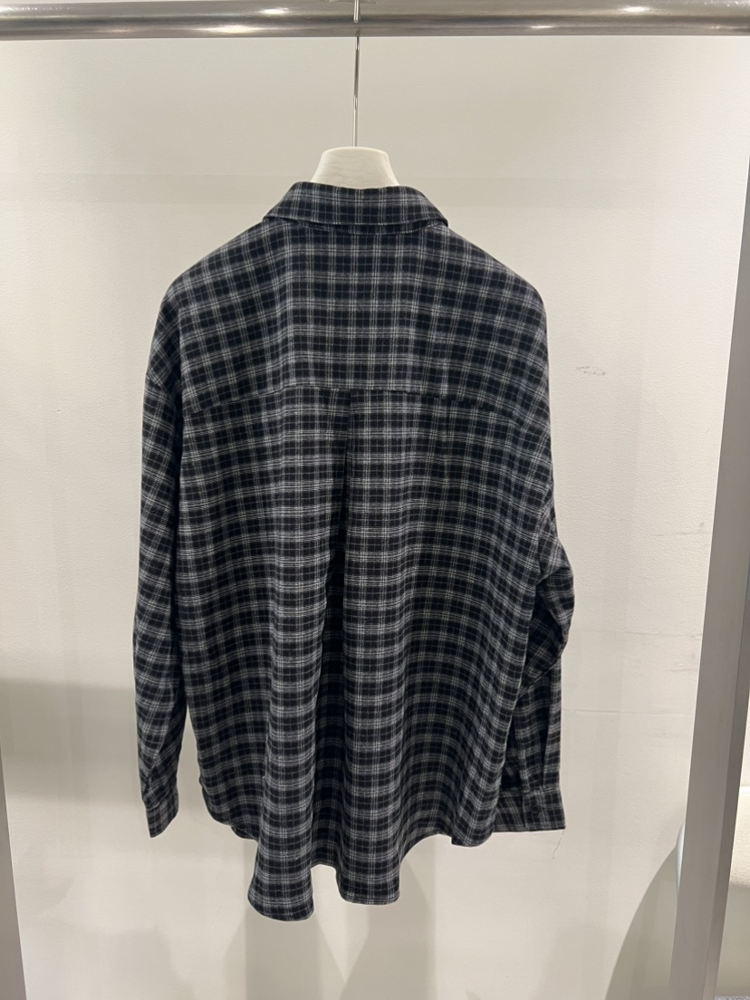 MENTOR韓國代購㊣女士新款時尚襯衫蕾絲衫男女同款法蘭絨格紋MENTOR襯衫/蕾絲衫