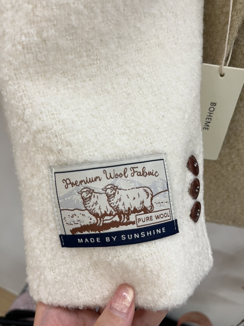 BOHEME東大門㊣直郵女裝新款職業時尚人氣休閑短款大衣羊毛BOHEME短款大衣