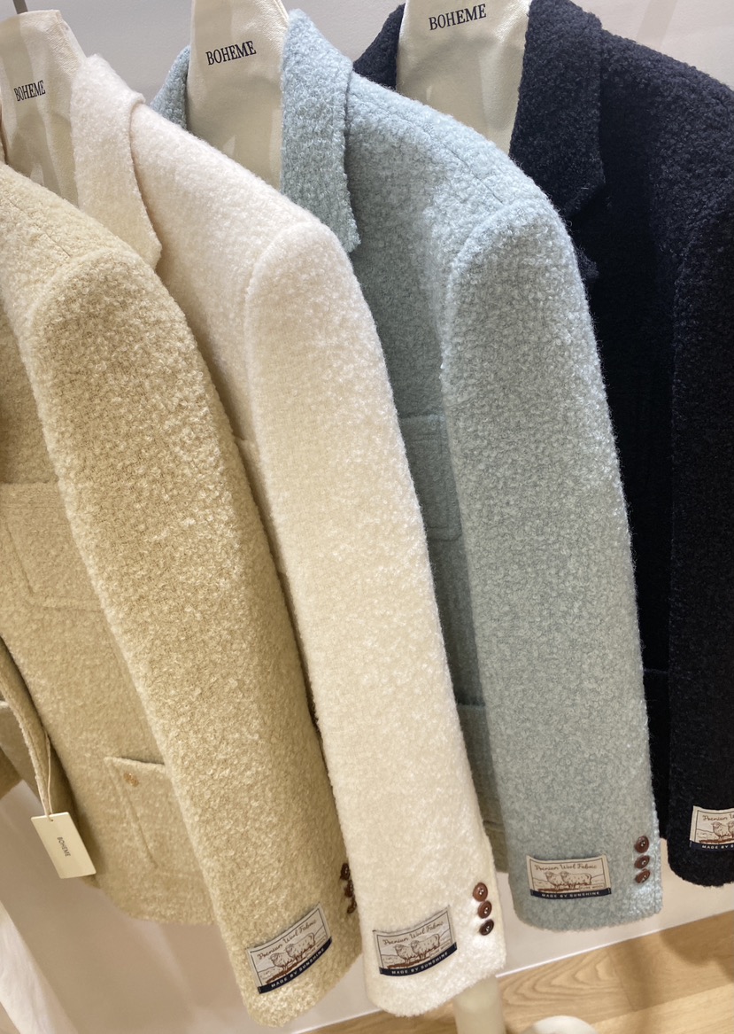 BOHEME東大門㊣直郵女裝新款職業時尚人氣休閑短款大衣羊毛BOHEME短款大衣