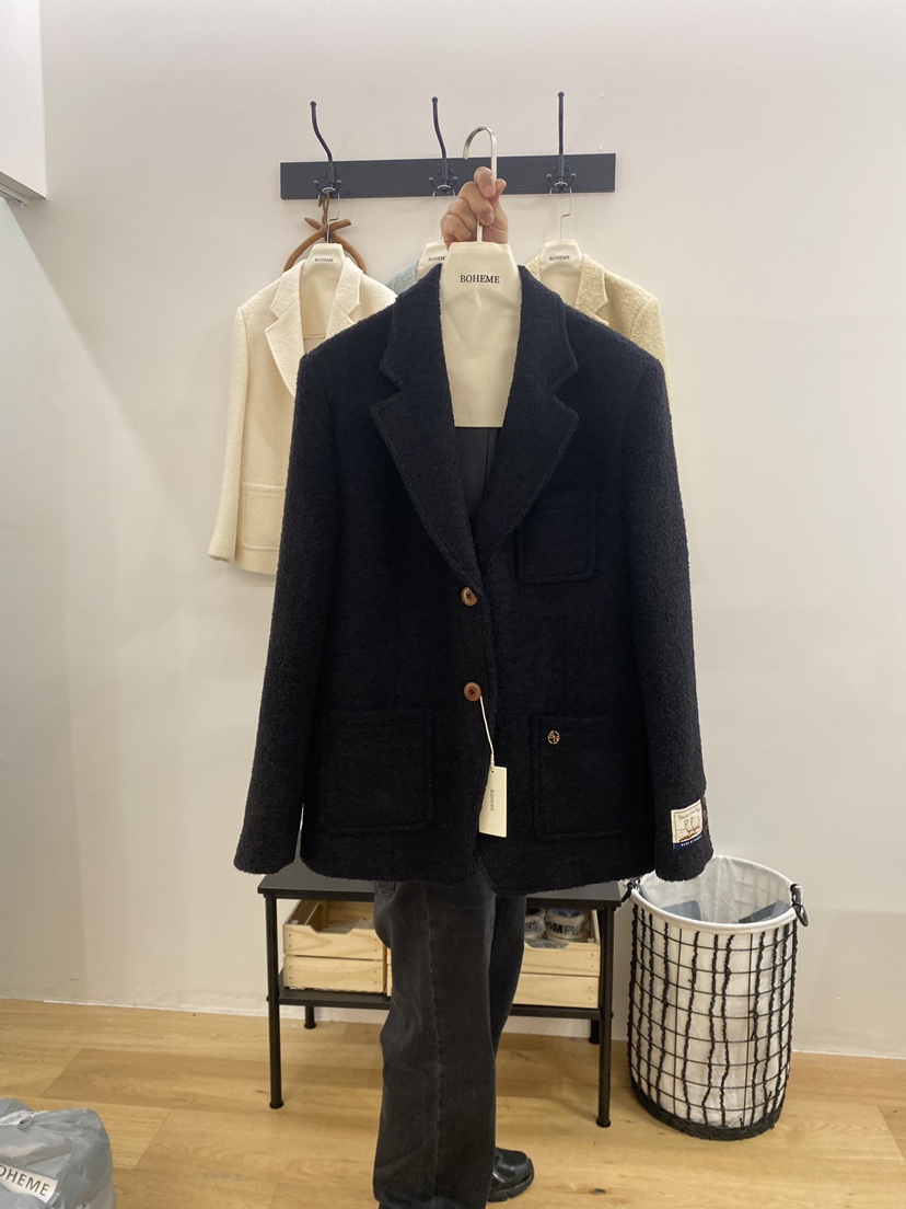 BOHEME東大門㊣直郵女裝新款職業時尚人氣休閑短款大衣羊毛BOHEME短款大衣圖色4