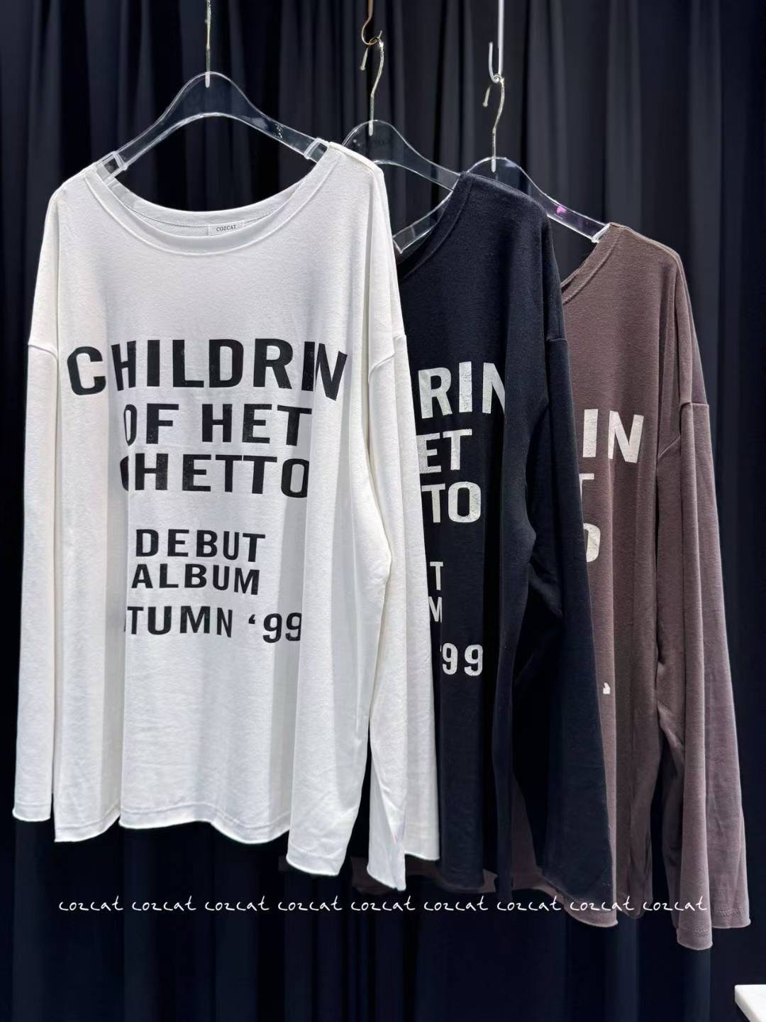 COZCAT-코즈켓-T東大門㊣代購女士新品推薦真品25秋冬長袖T恤COZCAT長袖T恤圖色2左二色