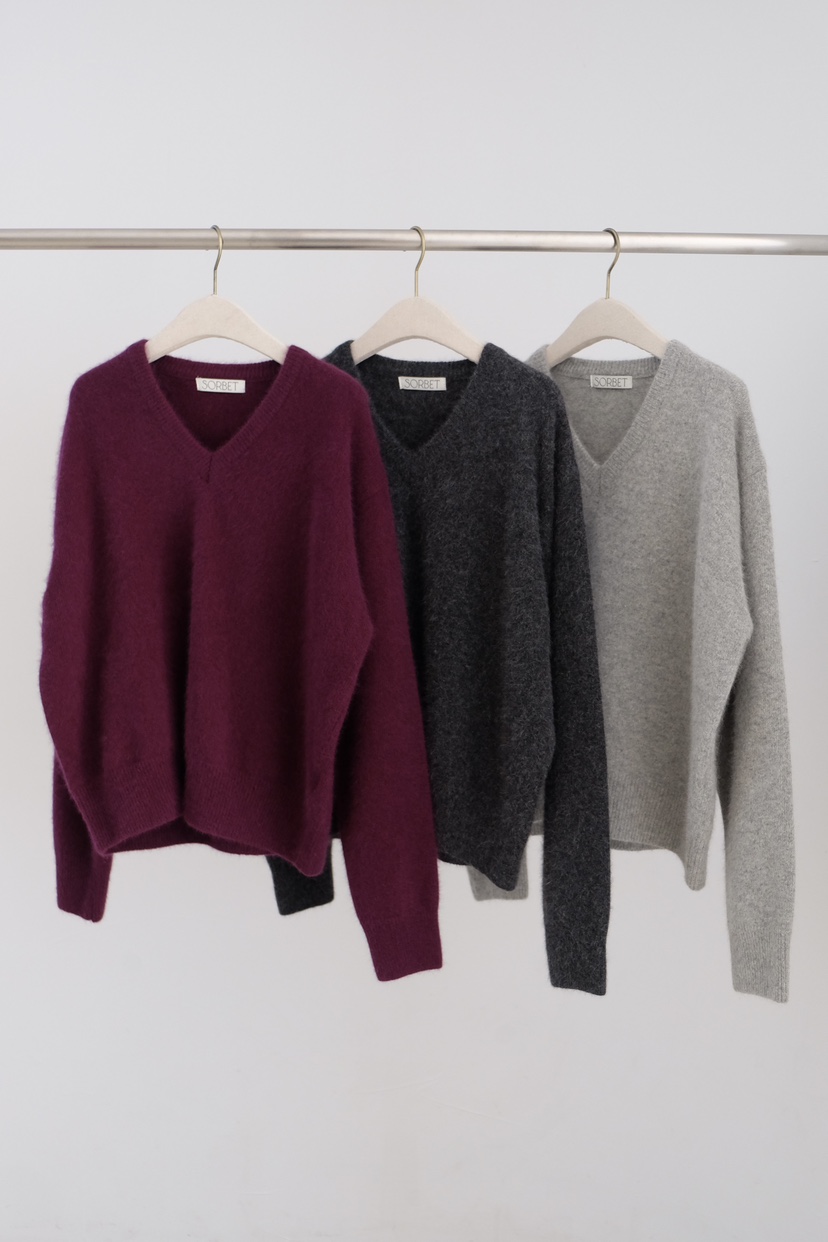 SORBET東大門㊣直郵女裝新品時尚25秋冬休閑推薦人氣針織衫SORBET/flat white針織衫