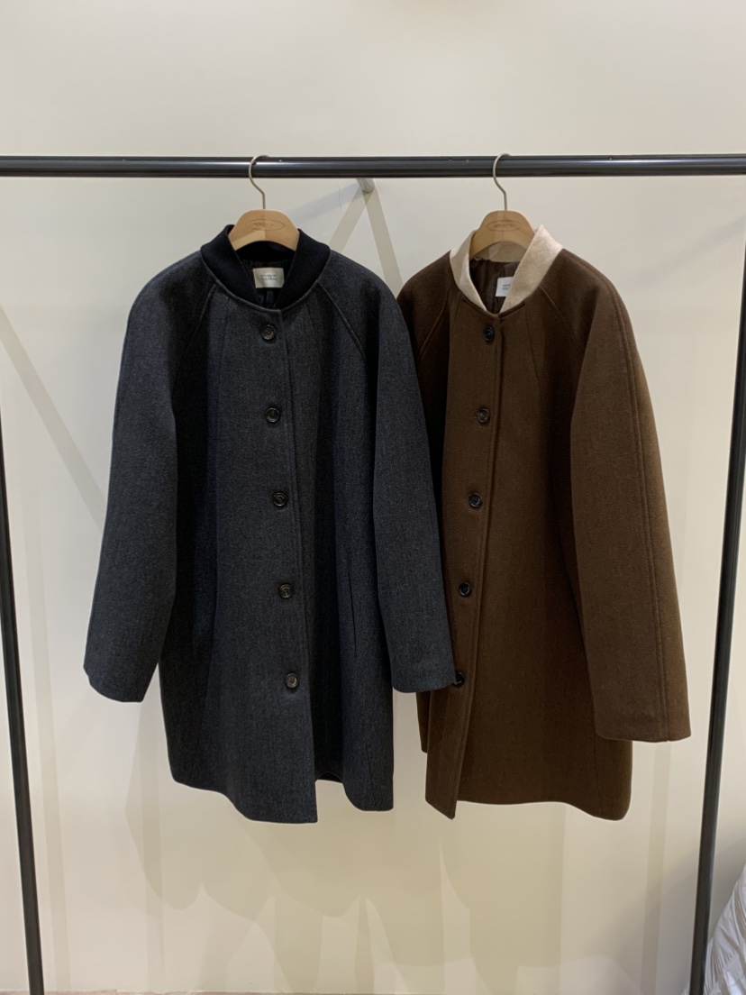 NOUVEAU韓國代購㊣女裝新品時尚職業推薦休閑中長款大衣羊毛NOUVEAU中長款大衣