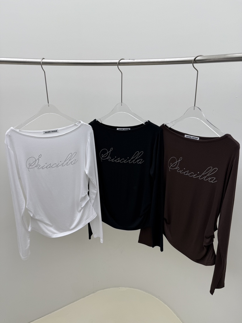 SEOLO東大門㊣直郵女士新款推薦職業人氣真品時尚長袖T恤褶皺Seolo seoul長袖T恤