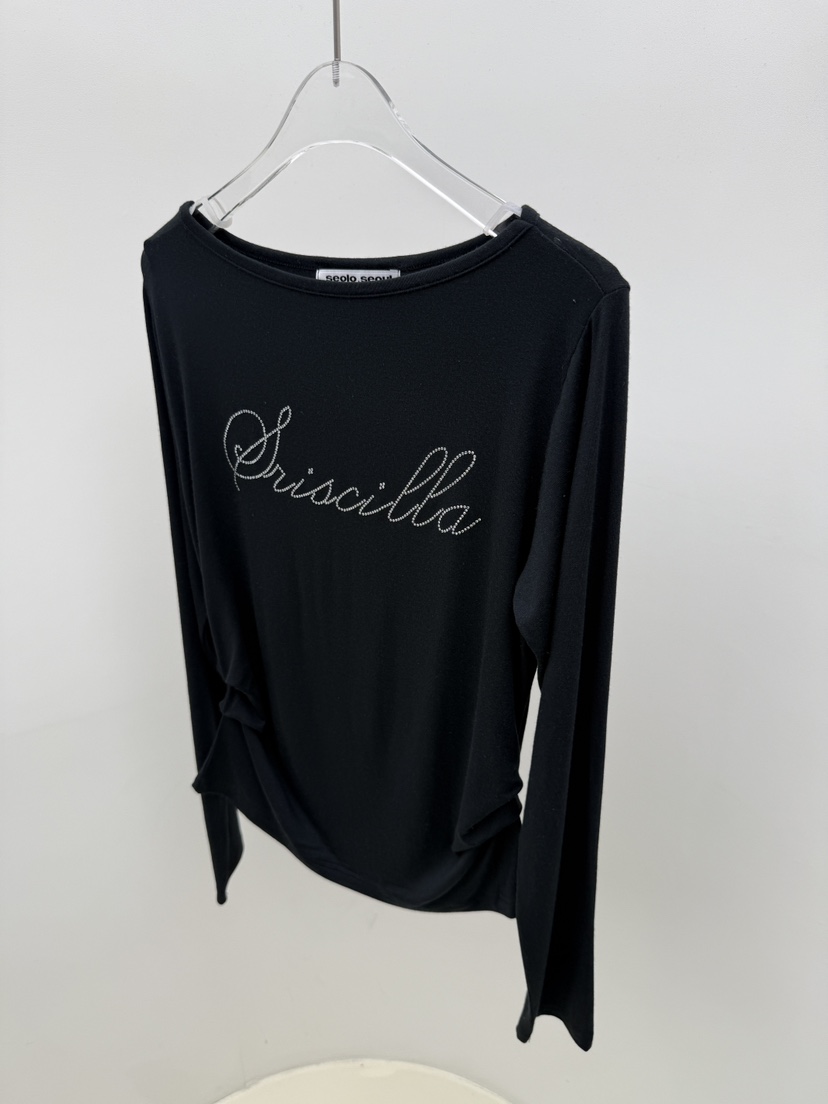 SEOLO東大門㊣直郵女士新款推薦職業人氣真品時尚長袖T恤褶皺Seolo seoul長袖T恤圖色2