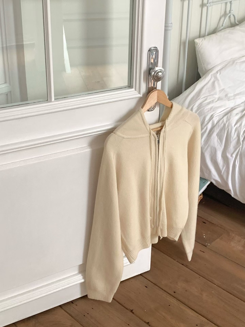 BINUS東大門㊣直郵女裝新款25秋冬職業休閑真品針織衫拉鏈連帽BINUS針織衫