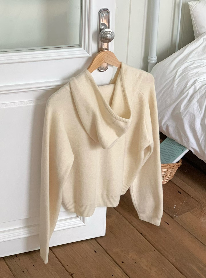 BINUS東大門㊣直郵女裝新款25秋冬職業休閑真品針織衫拉鏈連帽BINUS針織衫