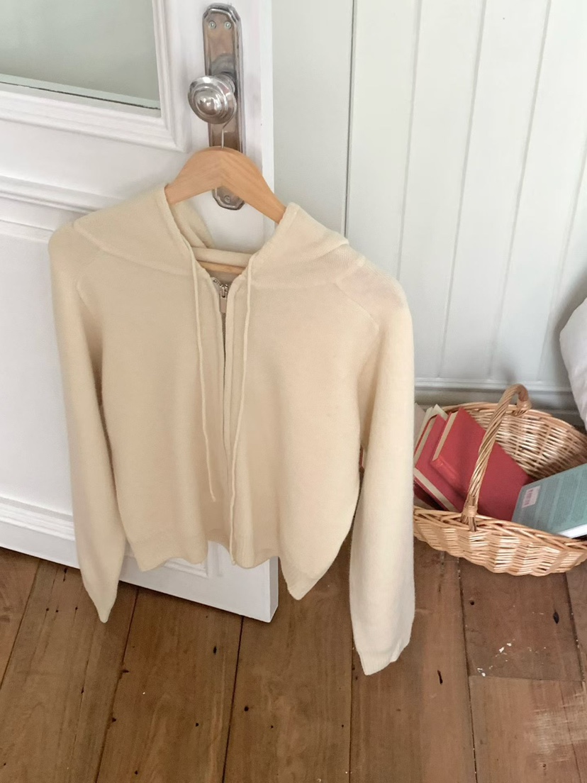 BINUS東大門㊣直郵女裝新款25秋冬職業休閑真品針織衫拉鏈連帽BINUS針織衫