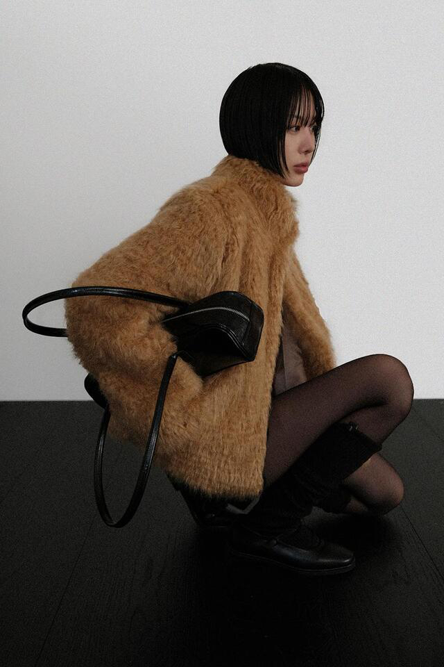 CEDARWOOD韓國代購㊣女裝新款推薦人氣短款大衣皮草羊毛高領CEDAR WOOD短款大衣