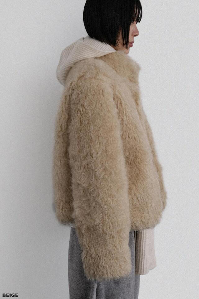 CEDARWOOD韓國代購㊣女裝新款推薦人氣短款大衣皮草羊毛高領CEDAR WOOD短款大衣