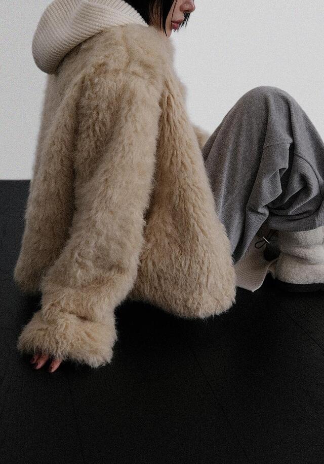 CEDARWOOD韓國代購㊣女裝新款推薦人氣短款大衣皮草羊毛高領CEDAR WOOD短款大衣