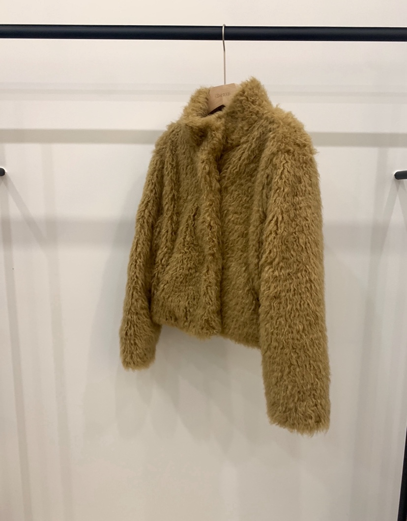 CEDARWOOD韓國代購㊣女裝新款推薦人氣短款大衣皮草羊毛高領CEDAR WOOD短款大衣圖色2