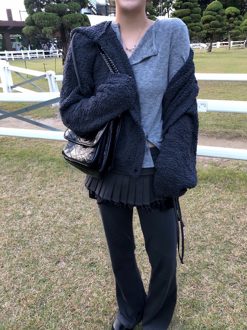 GLITTER韓國代購㊣女士新款休閑人氣真品25秋冬針織衫連帽衫網眼GLITTER針織衫