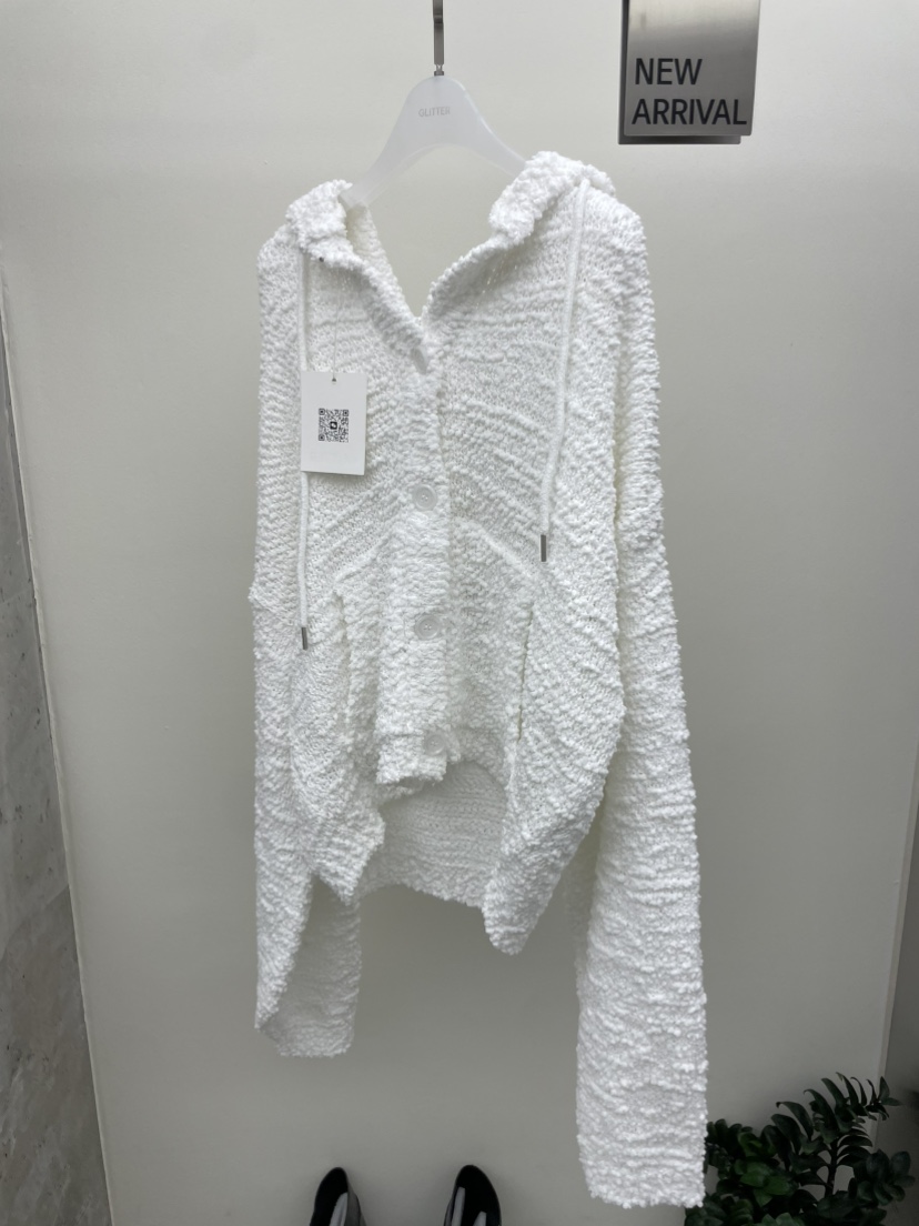 GLITTER韓國代購㊣女士新款休閑人氣真品25秋冬針織衫連帽衫網眼GLITTER針織衫