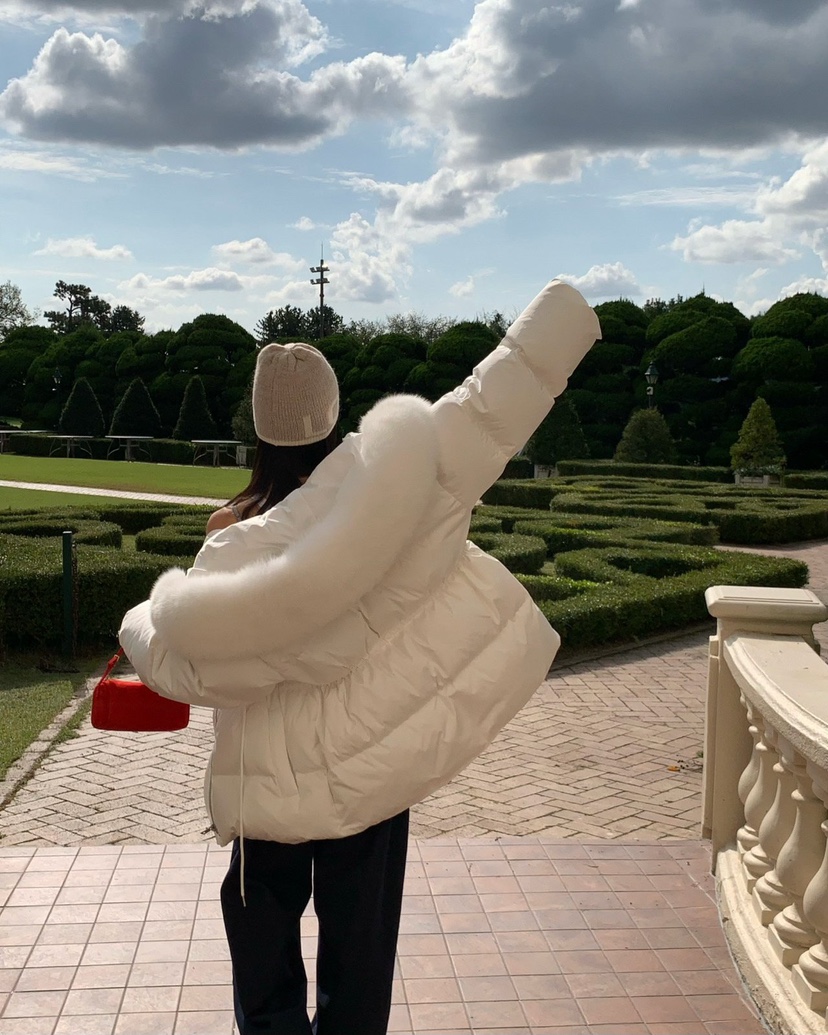 REVE CITE-L東大門㊣直郵女裝新品推薦真品短款羽絨服狐貍REVE CITE短款羽絨服