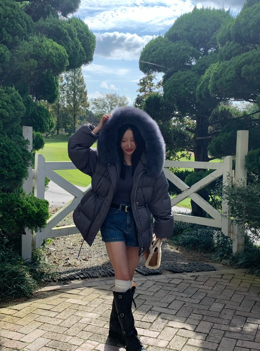 REVE CITE-L東大門㊣直郵女裝新品推薦真品短款羽絨服狐貍REVE CITE短款羽絨服